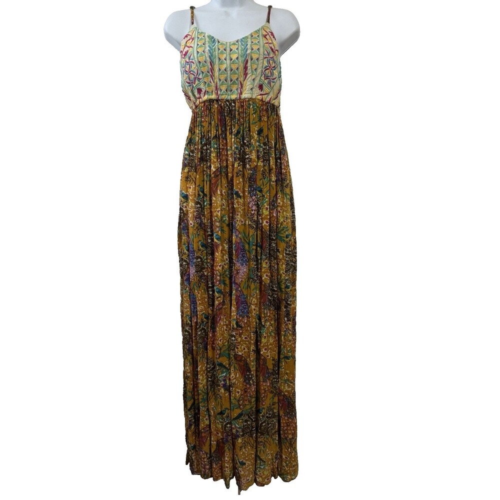 Raga Parkland Maxi Dress Anthropologie Women's Size Small Bohemian Festival